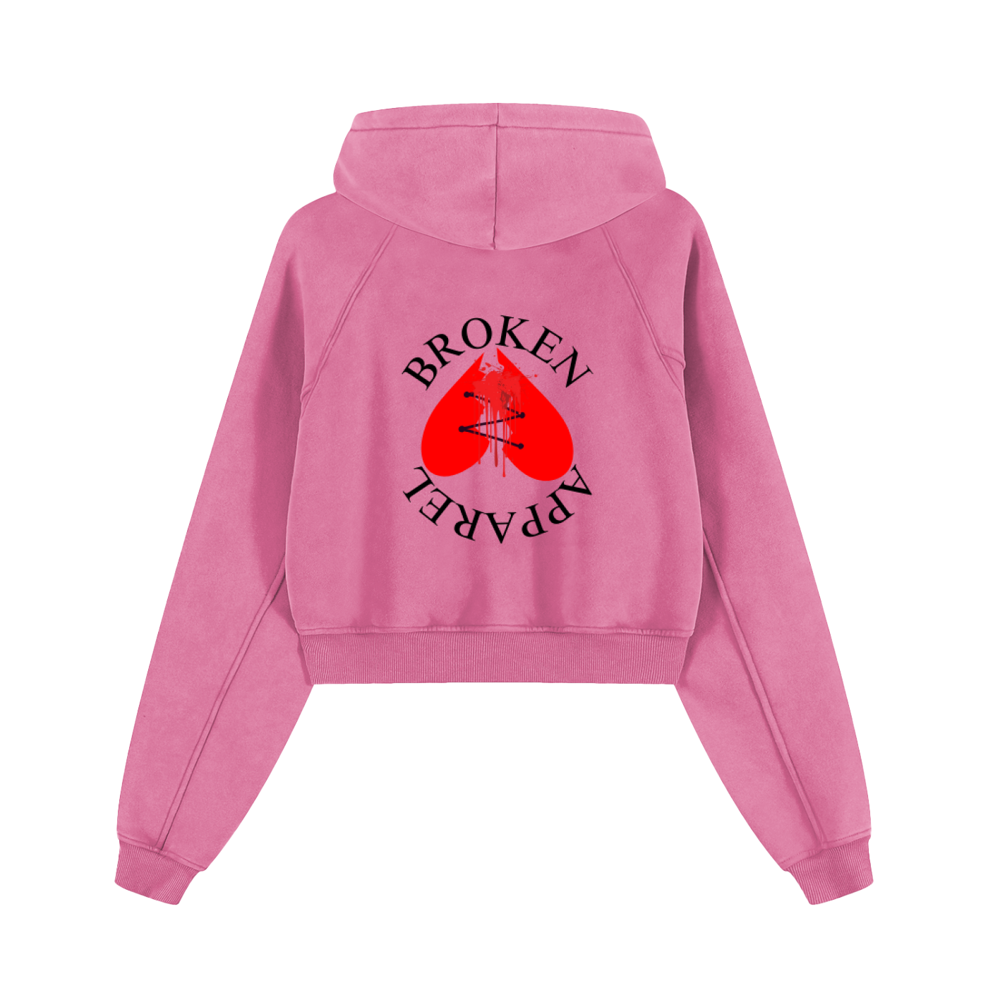 Woman Snow Washed Cropped Hoodie