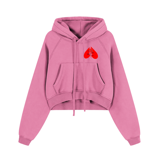 Woman Snow Washed Cropped Hoodie