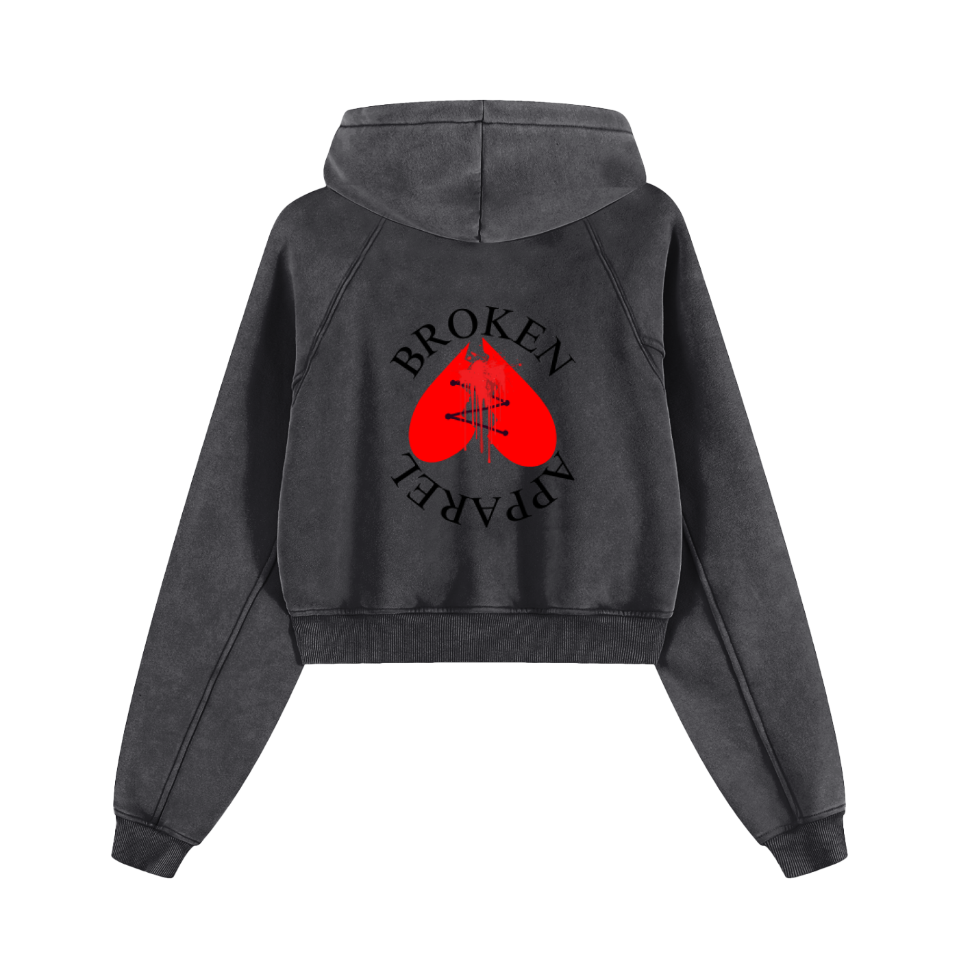Woman Snow Washed Cropped Hoodie